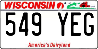 WI license plate 549YEG