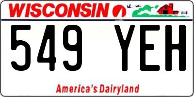 WI license plate 549YEH