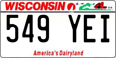 WI license plate 549YEI