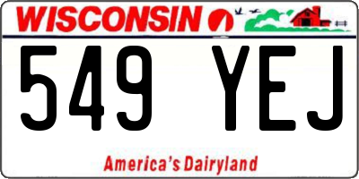 WI license plate 549YEJ