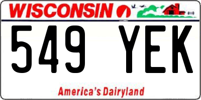 WI license plate 549YEK