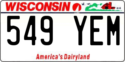 WI license plate 549YEM