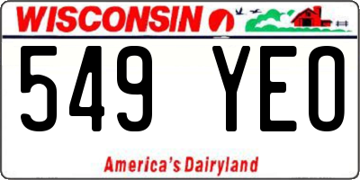 WI license plate 549YEO