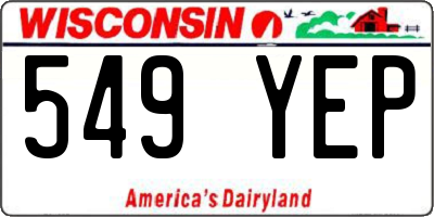WI license plate 549YEP