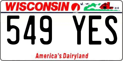 WI license plate 549YES