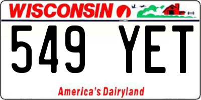 WI license plate 549YET