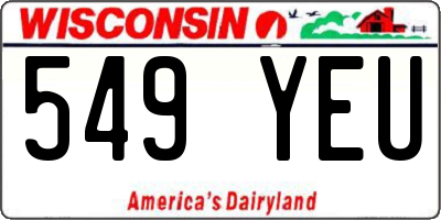 WI license plate 549YEU