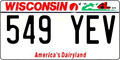 WI license plate 549YEV