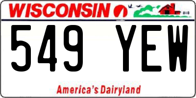 WI license plate 549YEW