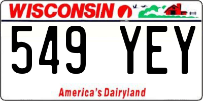 WI license plate 549YEY