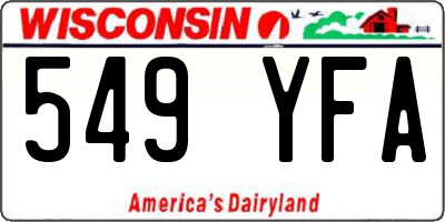 WI license plate 549YFA