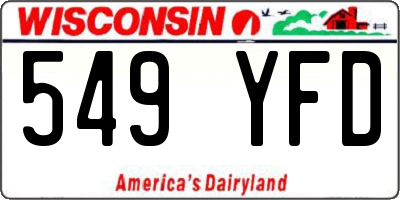 WI license plate 549YFD