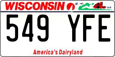 WI license plate 549YFE
