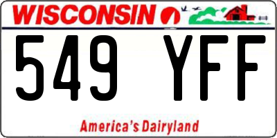WI license plate 549YFF
