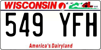 WI license plate 549YFH