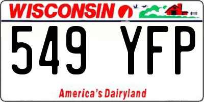 WI license plate 549YFP