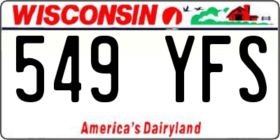 WI license plate 549YFS