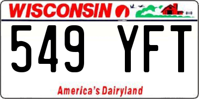 WI license plate 549YFT