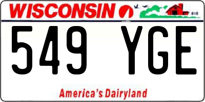 WI license plate 549YGE