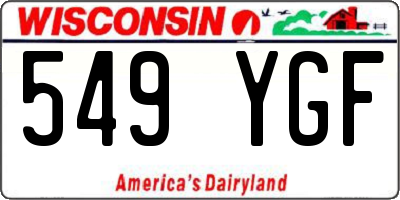 WI license plate 549YGF
