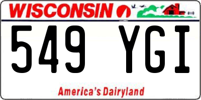 WI license plate 549YGI