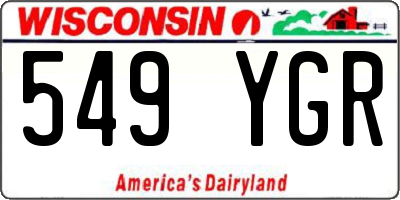 WI license plate 549YGR