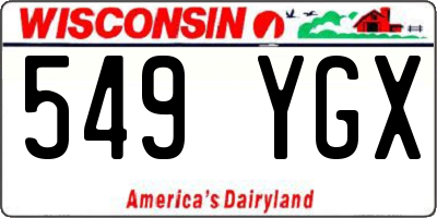 WI license plate 549YGX