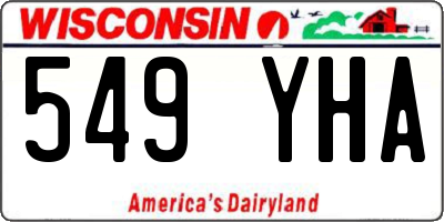 WI license plate 549YHA