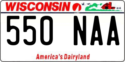 WI license plate 550NAA