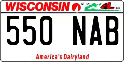 WI license plate 550NAB