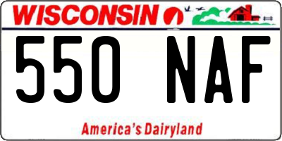 WI license plate 550NAF