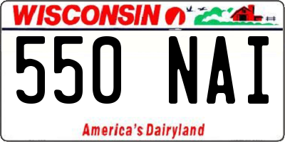 WI license plate 550NAI