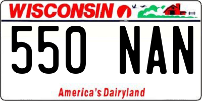 WI license plate 550NAN