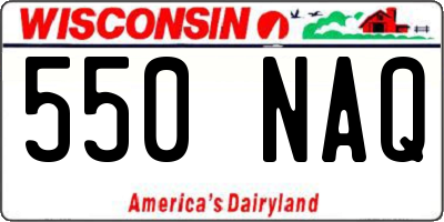 WI license plate 550NAQ