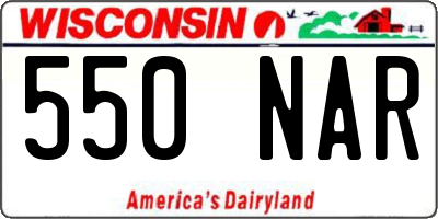 WI license plate 550NAR