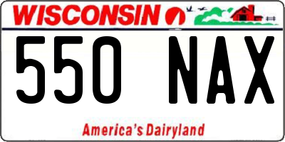 WI license plate 550NAX