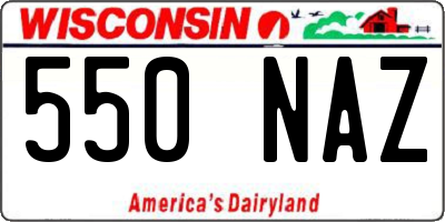 WI license plate 550NAZ