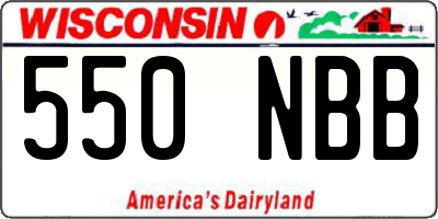 WI license plate 550NBB