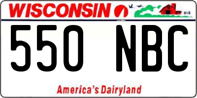 WI license plate 550NBC