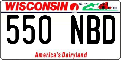 WI license plate 550NBD