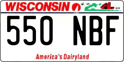 WI license plate 550NBF
