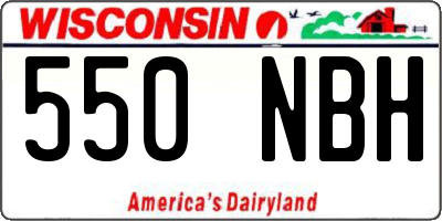 WI license plate 550NBH