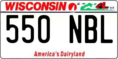 WI license plate 550NBL