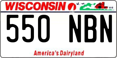 WI license plate 550NBN
