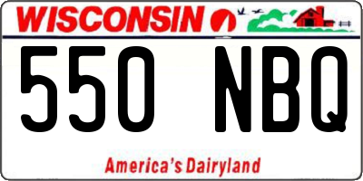 WI license plate 550NBQ