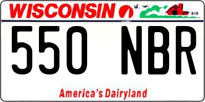 WI license plate 550NBR