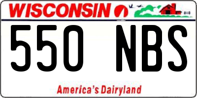WI license plate 550NBS