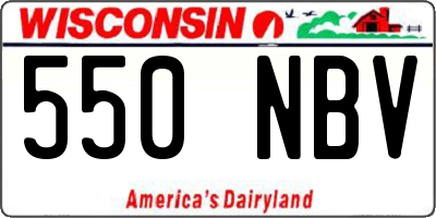 WI license plate 550NBV