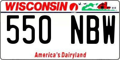 WI license plate 550NBW