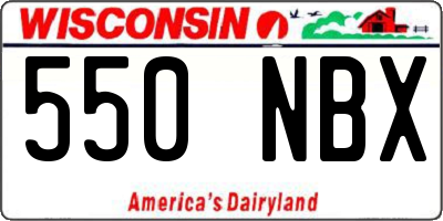 WI license plate 550NBX